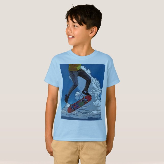 Reiten im Wind - Skateboarder-T - Shirt (Vorne ganz)