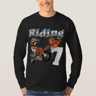 Reiten in 7 Jahre alter Reiter 7. Geburtstag Dirt T-Shirt