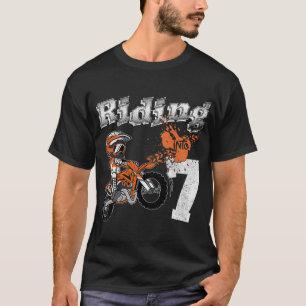 Reiten in 7 Jahre alter Reiter 7. Geburtstag Dirt T-Shirt