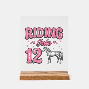 Reiten in den 12-Pferde-Geburtstags-Vektor-Design_ Acrylschild