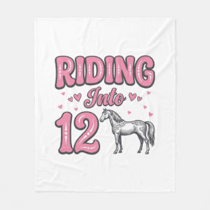 Reiten in den 12 Pferde-Geburtstags-Vektor-Design_ Fleecedecke