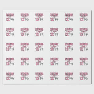 Reiten in den 12 Pferde-Geburtstags-Vektor-Design_ Geschenkpapier