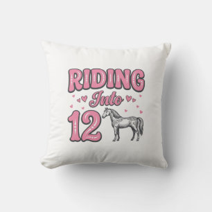 Reiten in den 12 Pferde-Geburtstags-Vektor-Design_ Kissen