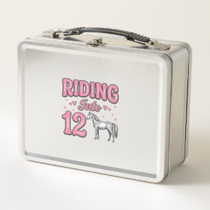 Reiten in den 12 Pferde-Geburtstags-Vektor-Design_ Metall Brotdose
