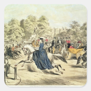 Reiten in Rotten Row, Hyde Park Quadratischer Aufkleber