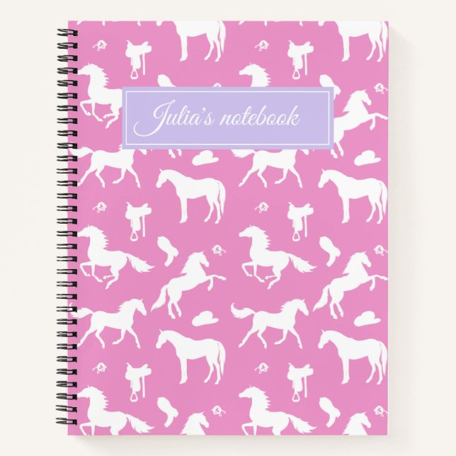 Reiten Individuelle Name Reittier Geschenk Rosa Notizbuch (Vorderseite)