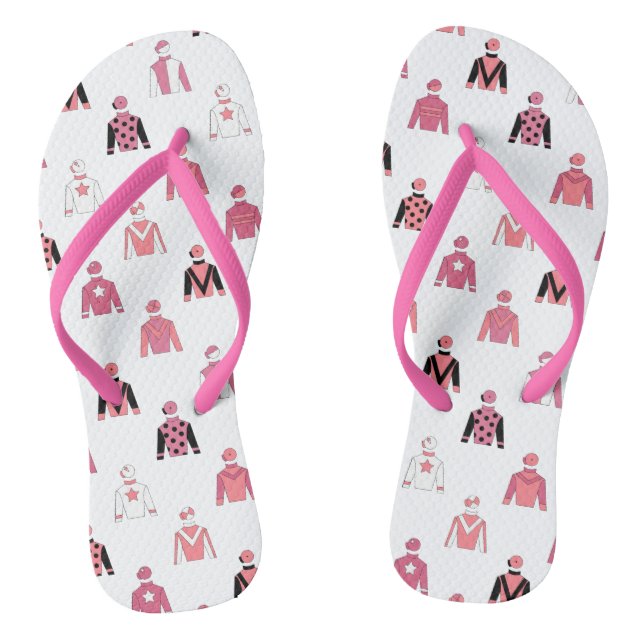Reiten Jockey Pink White Flip Flops (Fußbett)