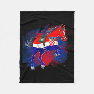Reiten Kroatien Flagge Fleecedecke