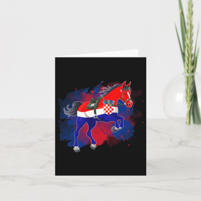 Reiten Kroatien Flagge Karte (Vorderseite)
