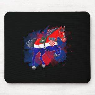Reiten Kroatien Flagge Mousepad