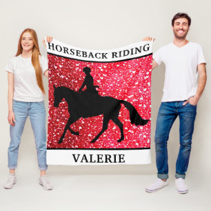Reiten Liebe Red Hearts Fleece Blanket