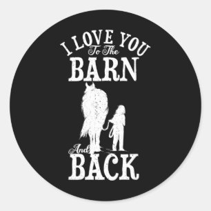 Reiten Lover Bauer I Liebe Sie zum Stall A Runder Aufkleber
