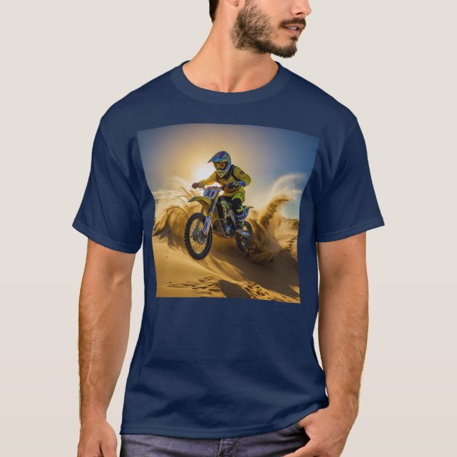 Reiten mit dem Motocross in den Dünen T-Shirt (Vorderseite)