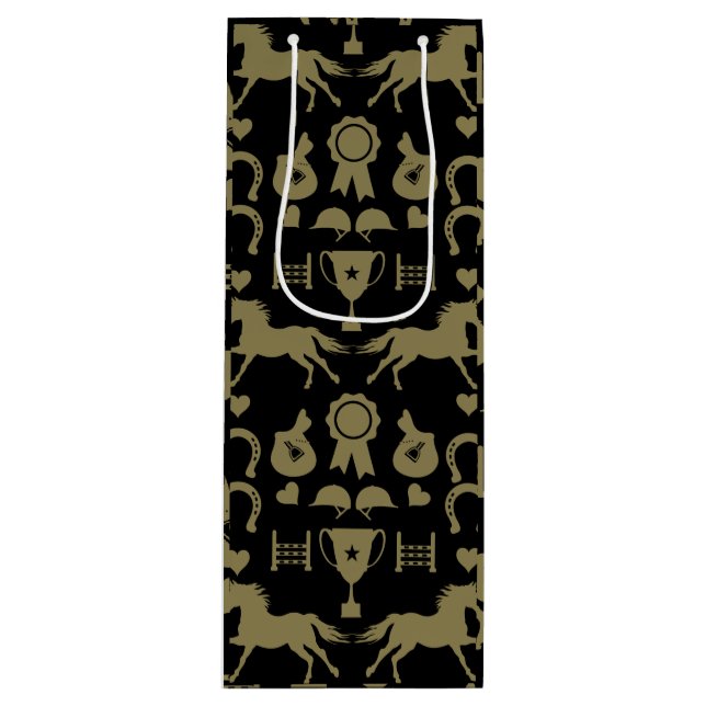 Reiten mit Gold Geschenktüte Für Weinflaschen (Vorderseite)