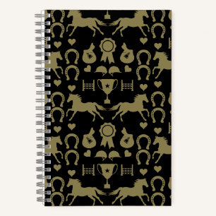 Reiten mit Gold Notizbuch