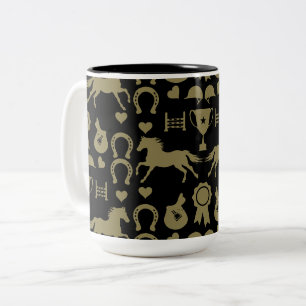 Reiten mit Gold Zweifarbige Tasse