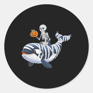 Reiten Mummy Orca Halloween Candy Whale Runder Aufkleber