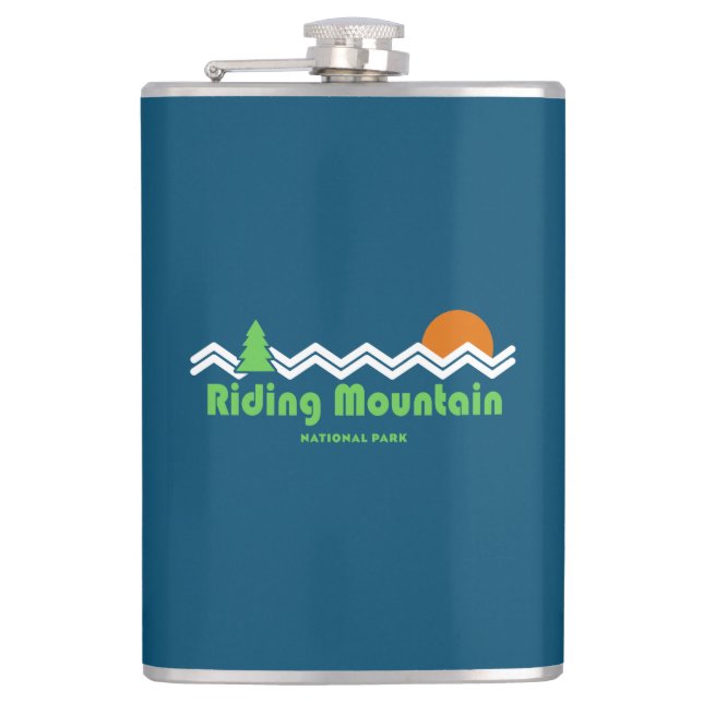 Reiten Nationalpark Retro Flachmann (Vorderseite)