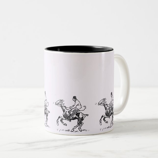 Reiten - Pferde Sportart Zweifarbige Tasse (VorderseiteRechts)