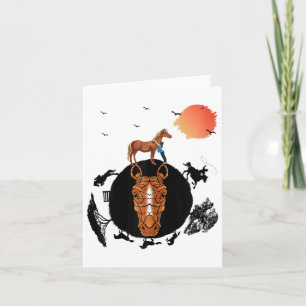 Reiten - Pferdekopf Planet Lover Geschenk Sh Karte