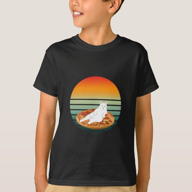 Reiten Pizza Retro T-Shirt (Vorderseite)