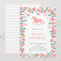 Reiten Pony Party Einladung zur Girl
