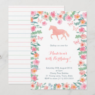 Reiten Pony Party Einladung zur Girl