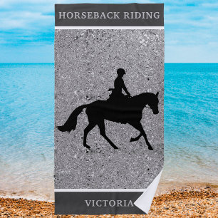 Reiten Shiny Silver Beach Handtuch