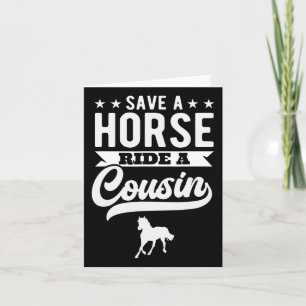 Reiten Sie ein Pferd auf dem Cousin Funny Horseck Karte