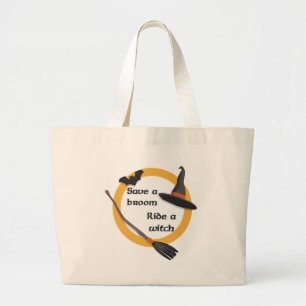 Reiten Sie eine Hexe-Tasche Jumbo Stoffbeutel