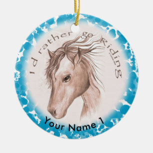 Reiten Sie Pferd Keramik-Ornament Keramikornament