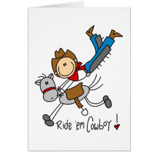 Reiten Sie sie Cowboy-Strichmännchen-Karte