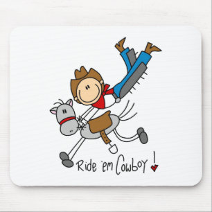 Reiten Sie sie Cowboy-Strichmännchen Mousepad