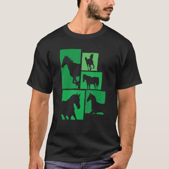 Reiten Silhouette Reiten T-Shirt (Vorderseite)