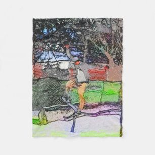 Reiten - Skateboarder-Design für Cartoon Fleecedecke