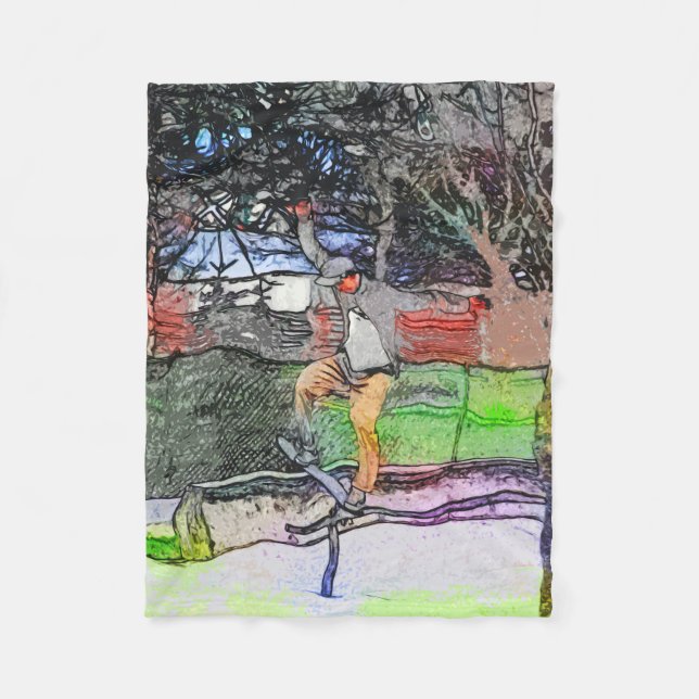 Reiten - Skateboarder-Design für Cartoon Fleecedecke (Vorderseite)