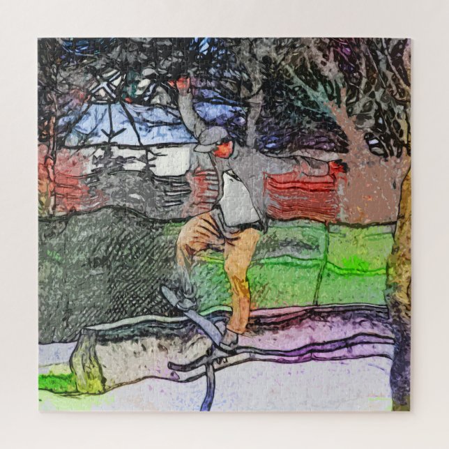 Reiten - Skateboarder-Design für Cartoon Puzzle (Vertikal)