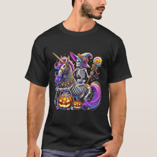 Reiten Skeleton Einhorn Halloween Kostüm T-Shirt