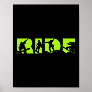 Reiten Snowboard Shock Green Snowboard Green Ride Poster