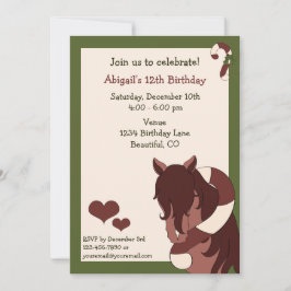 Reiten und Candy Cane Urlaub Geburtstag Einladung