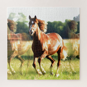 Reiten und Wildtiere Kunst Puzzle