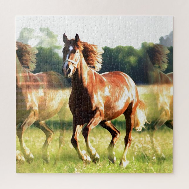 Reiten und Wildtiere Kunst Puzzle (Vertikal)