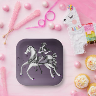 Reiten Violinist Paper Plate Pappteller
