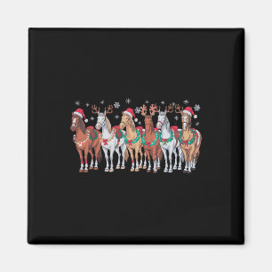 Reiten Weihnachtsmannmütze Weihnachtslicht Tierlov Magnet