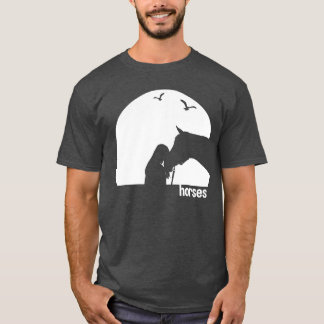 Reitende beste Freunde bei Sonnenuntergang T-Shirt