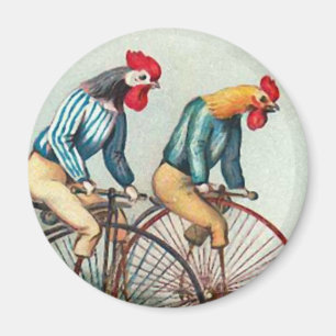 Reitende Hähne Magnet