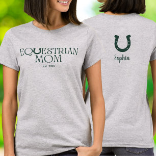Reitende Mutter Gegründetes Jahr Hufeisen T-Shirt