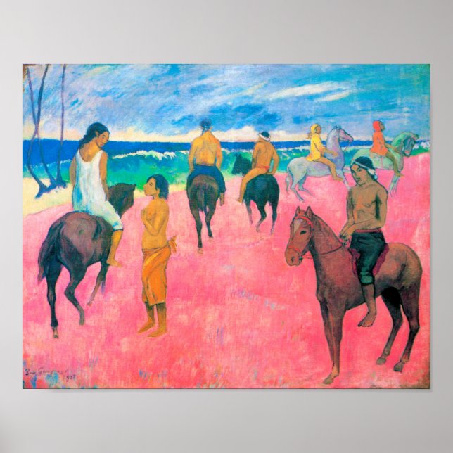 Reiter am Strand, Gauguin Poster (Vorne)