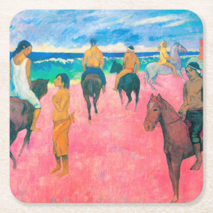 Reiter am Strand, Gauguin Rechteckiger Pappuntersetzer