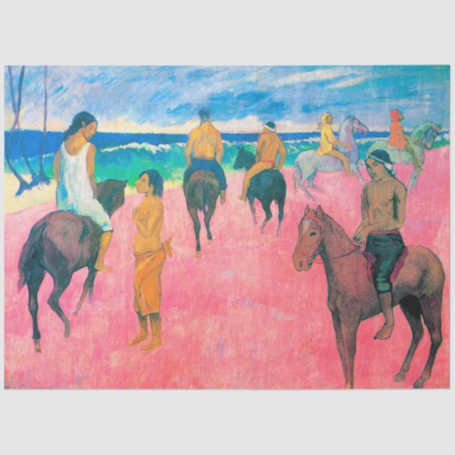 Reiter am Strand, Gauguin Seidenpapier (Vorderseite)